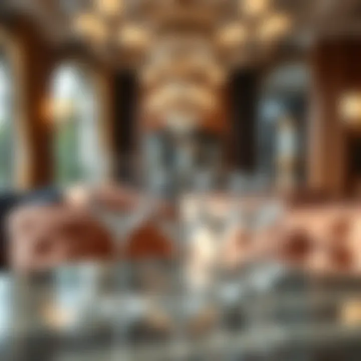 Elegant display of 4oz drinking glasses in a luxurious setting