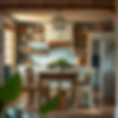 Charming rustic kitchen with a 3x4 table