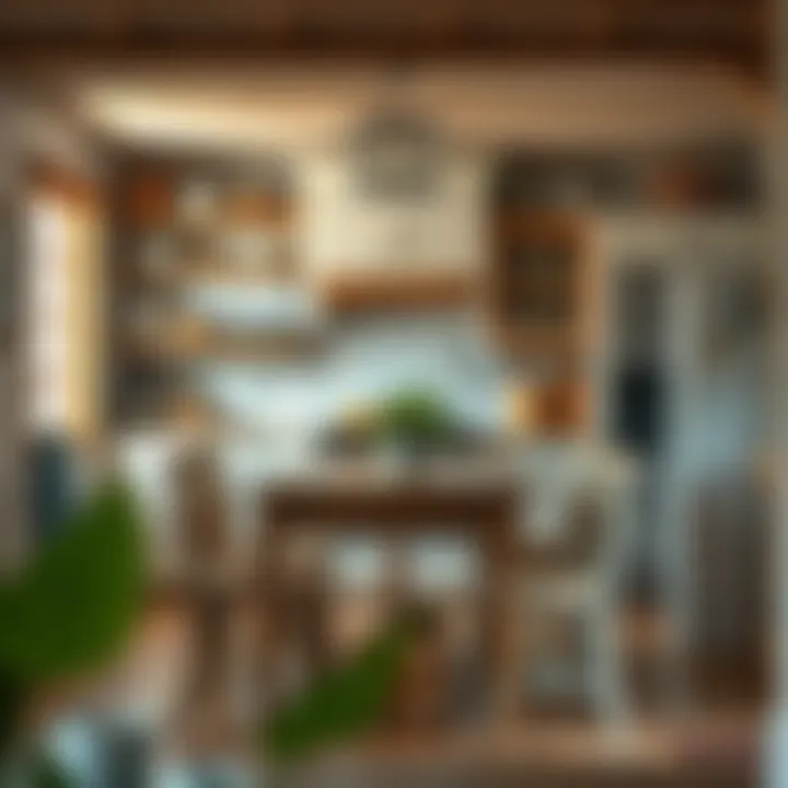 Charming rustic kitchen with a 3x4 table