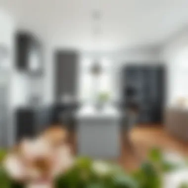 Modern kitchen with minimalist table