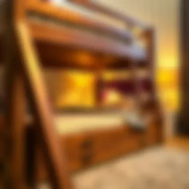 Detailed view of materials used in Donco bunk bed