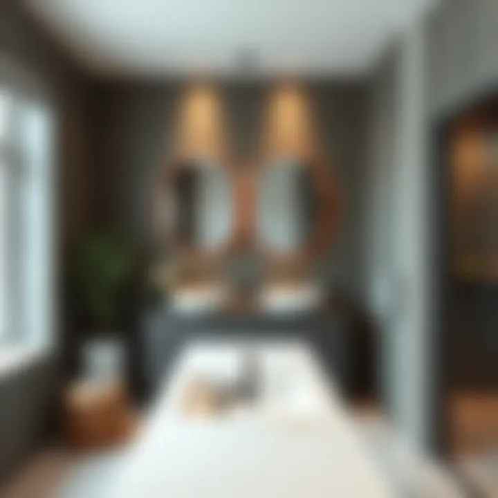 Stylish installation of a double sink in a contemporary bathroom