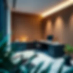 Stylish executive L-shaped corner desk in a modern office setting