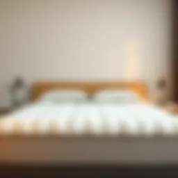 An extra long twin mattress topper displayed on a bed