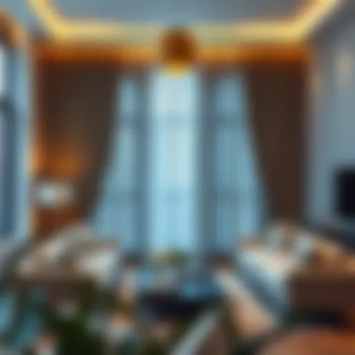 Luxurious extra wide living room curtains in a modern setting