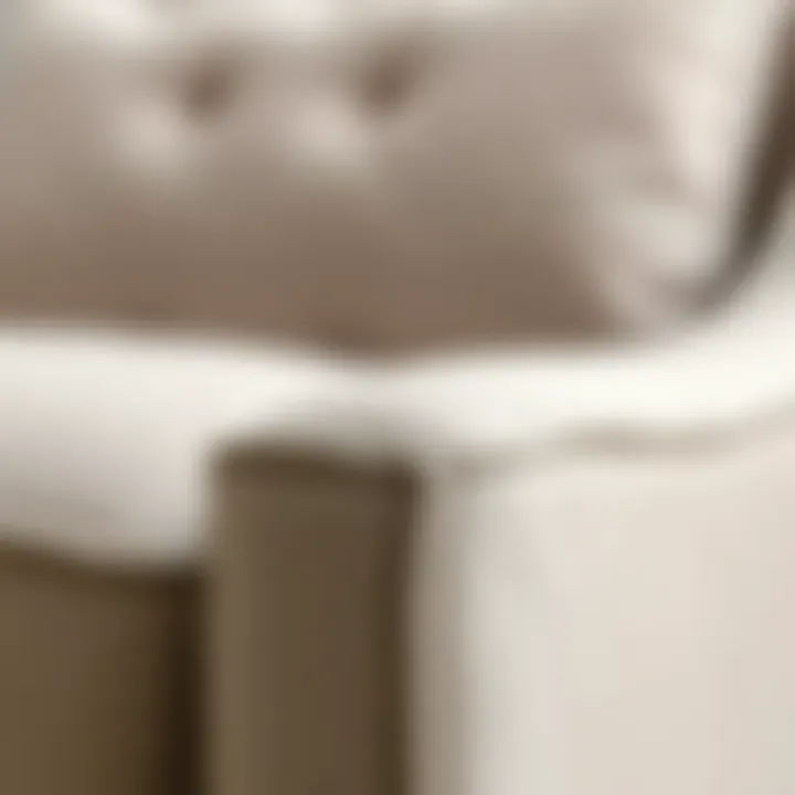 Close-up of fabric texture on an accent chair with arms