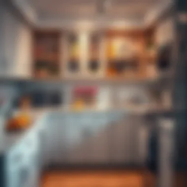 An organized kitchen showcasing space-efficient food storage solutions.