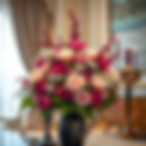 Elegantly styled floral vase arrangement