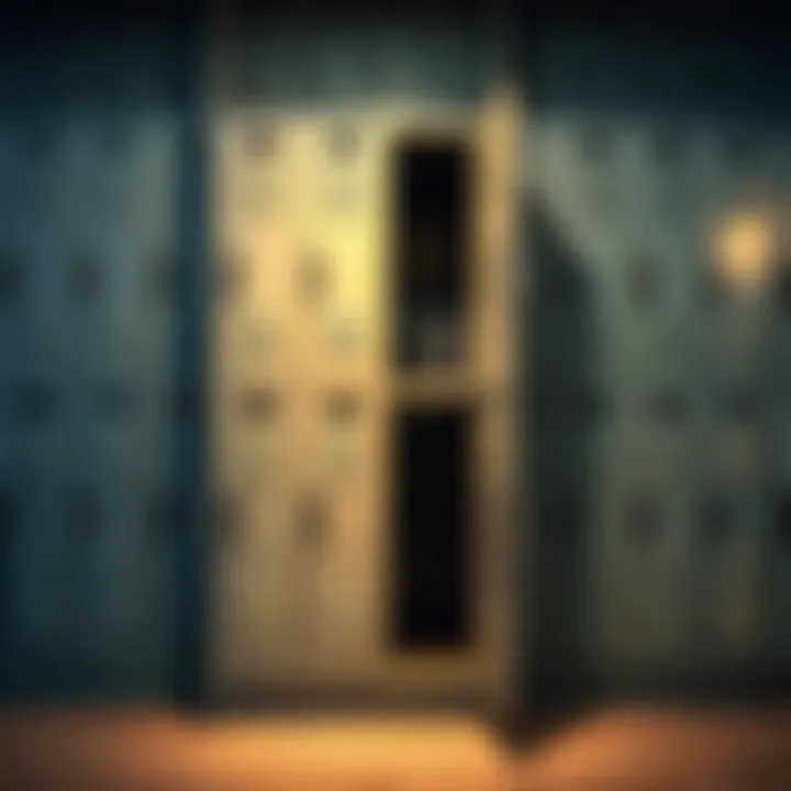 Four-tier metal lockers showcasing security features