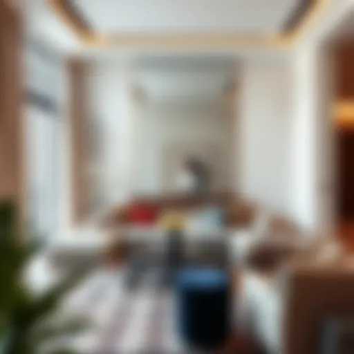 Elegant full-length mirror in a modern living room setting