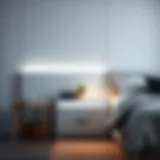 Sophisticated white LED night stand with ambient lighting