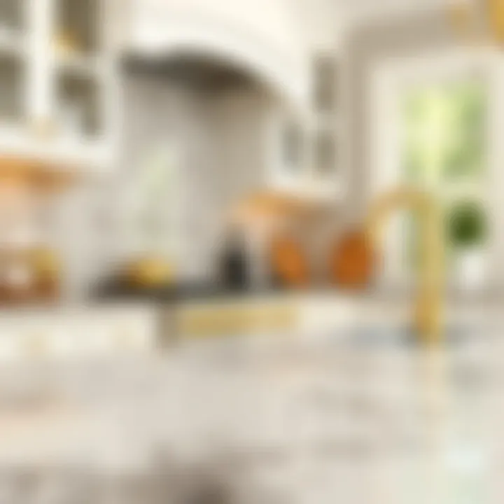 Gold Pull Handles in Classic Design Stylish gold pull handles complementing classic kitchen decor