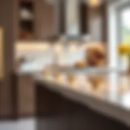 Elegant gold pull handles on modern kitchen cabinetry