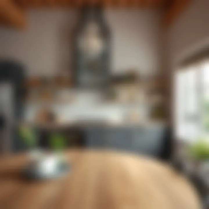 Gray butcher block used in a creative home decor setting.