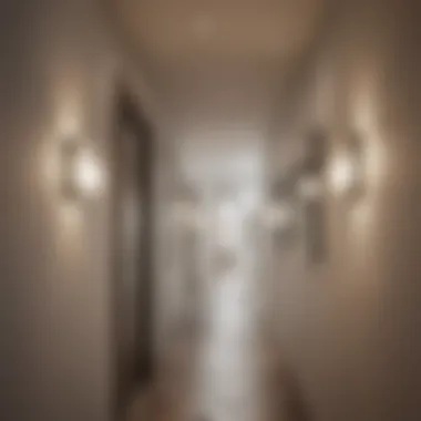 Modern hallway featuring diverse wall light designs