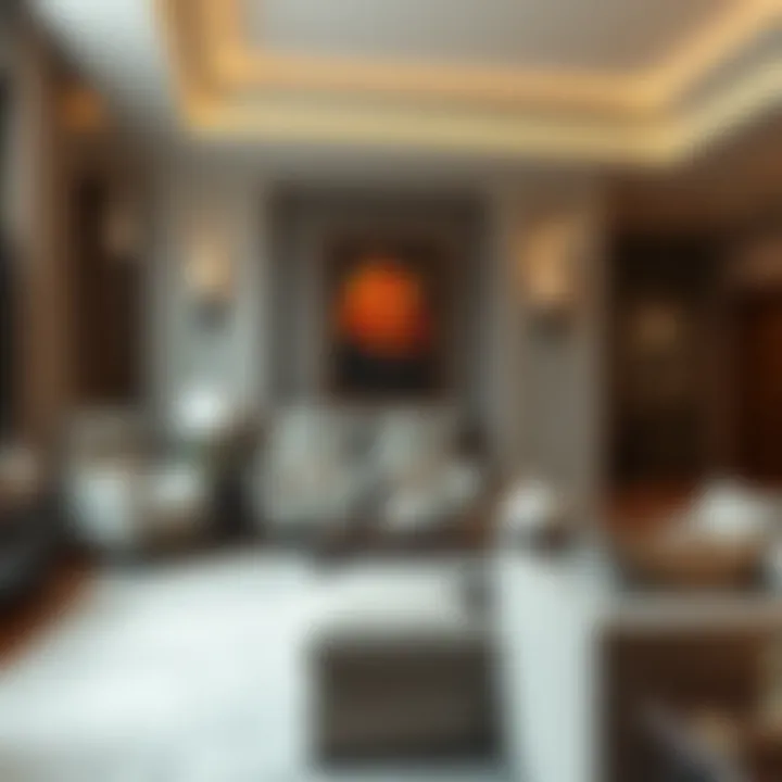 Stylish living room featuring high back chairs with covers