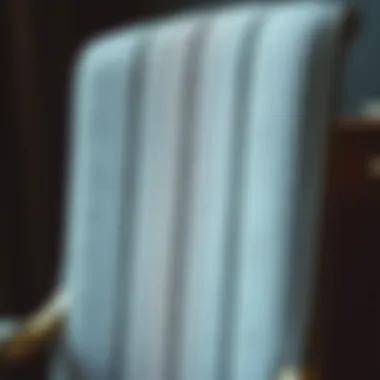 Close-up of a high back chair cover showcasing its texture