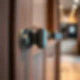 Close-up of a hydraulic hinge demonstrating its smooth operation