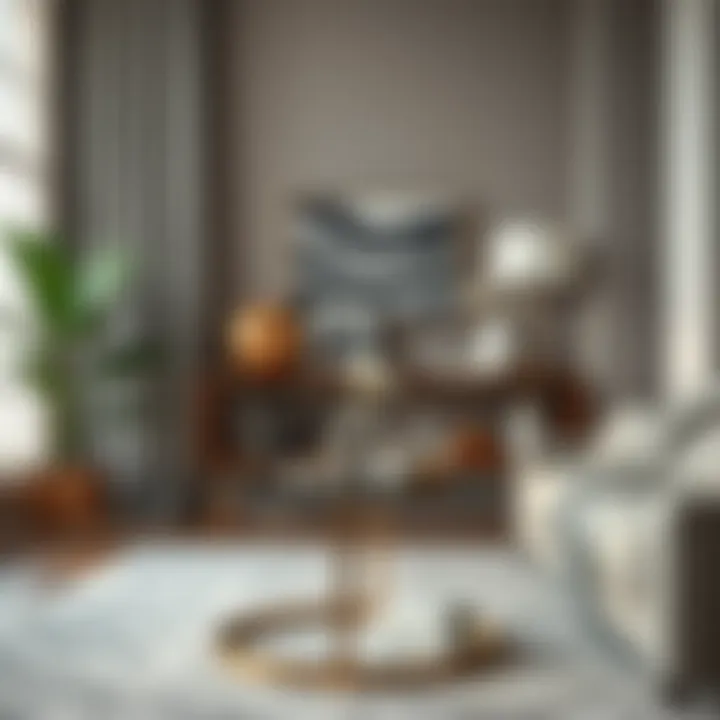 Elegant glass side table enhancing a chic living room