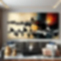 Stunning large wall art featuring abstract design