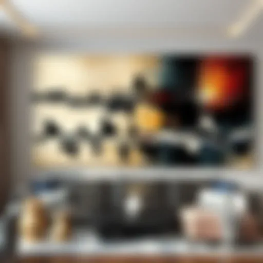 Stunning large wall art featuring abstract design