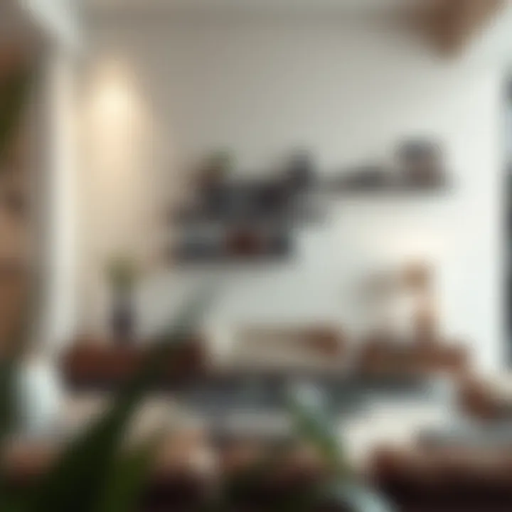 Creative use of shelves as part of wall decor