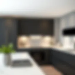 Elegant modern kitchen cabinet covers showcasing sleek lines and finishes.