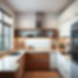 Modern kitchen layout showcasing optimal space utilization