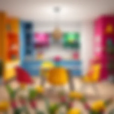 Colorful dinette set with creative design