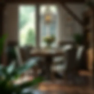 Rustic wooden dinette furniture arrangement