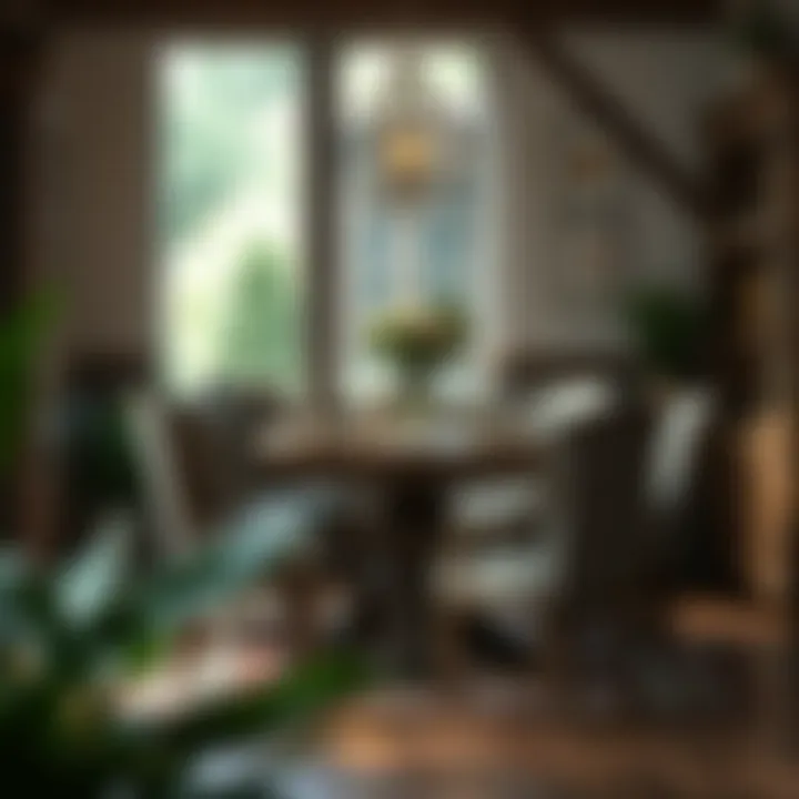 Rustic wooden dinette furniture arrangement