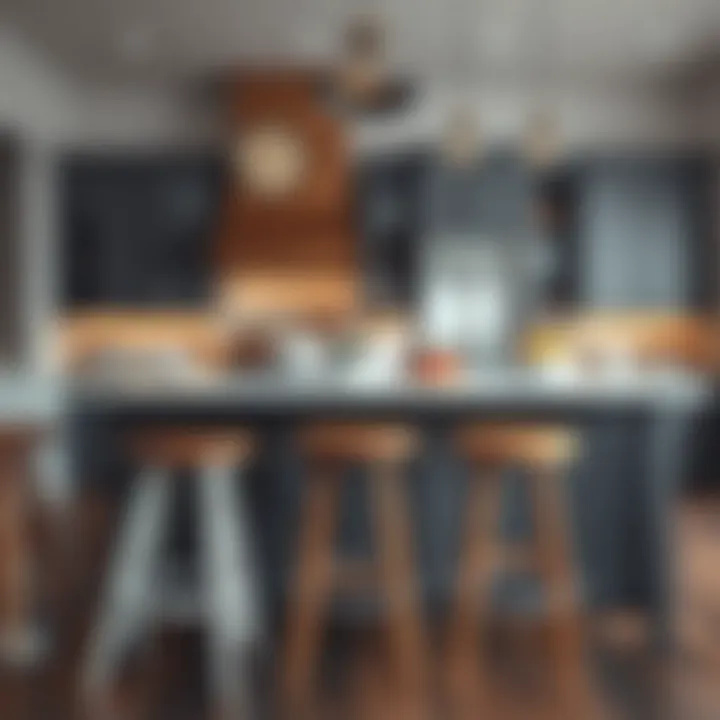 A variety of kitchen island stools showcasing diverse materials