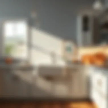 Elegant kitchen sink cabinet with unique configuration