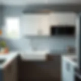 Stylish kitchen sink cabinet in modern design