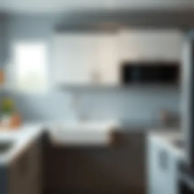 Stylish kitchen sink cabinet in modern design