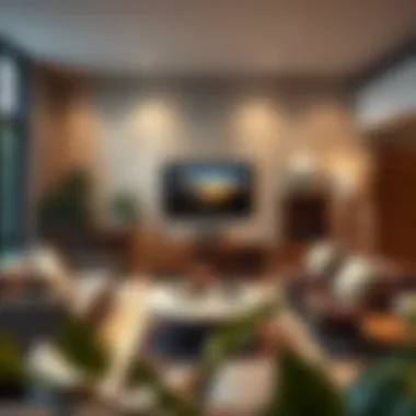 Cozy living room featuring a stylish 48-inch entertainment center