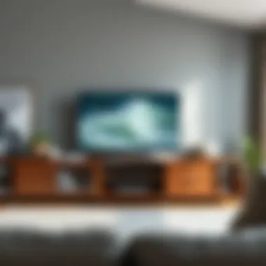 Diverse material options for entertainment centers displayed