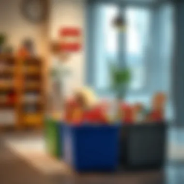 Stylish designs of Lego bins in a modern setting