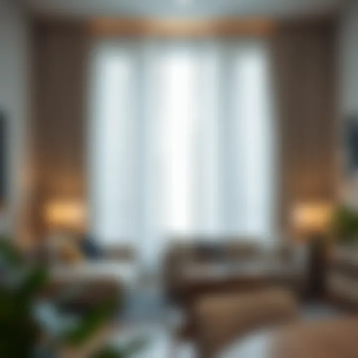 Elegant Long Sheer Curtains in a Modern Living Room Elegant long sheer curtains draping a modern living room window