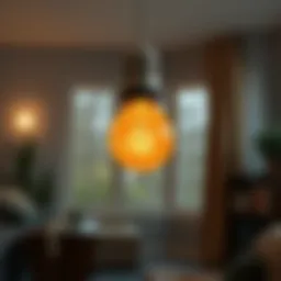 Visual representation of low Kelvin LED bulb emitting a warm glow