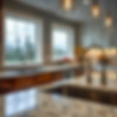 Beautiful granite countertop enhancing kitchen aesthetics