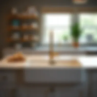 Contemporary farmhouse sink in a stylish kitchen setting