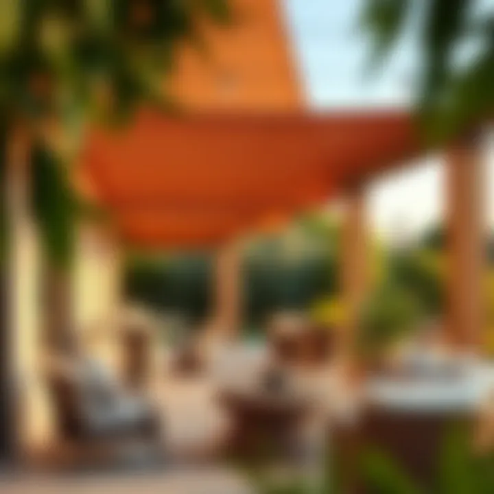 Elegant Matchstick Shades in Outdoor Setting Elegant matchstick shades enhancing outdoor ambiance