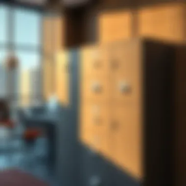 Stylish metal filing cabinet enhancing office aesthetics.