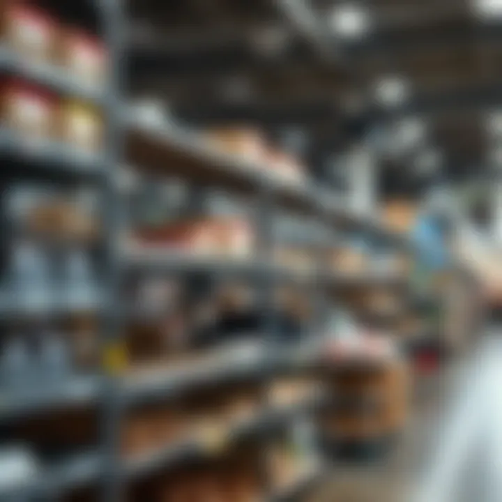 Versatile metal shelving units used in a retail environment