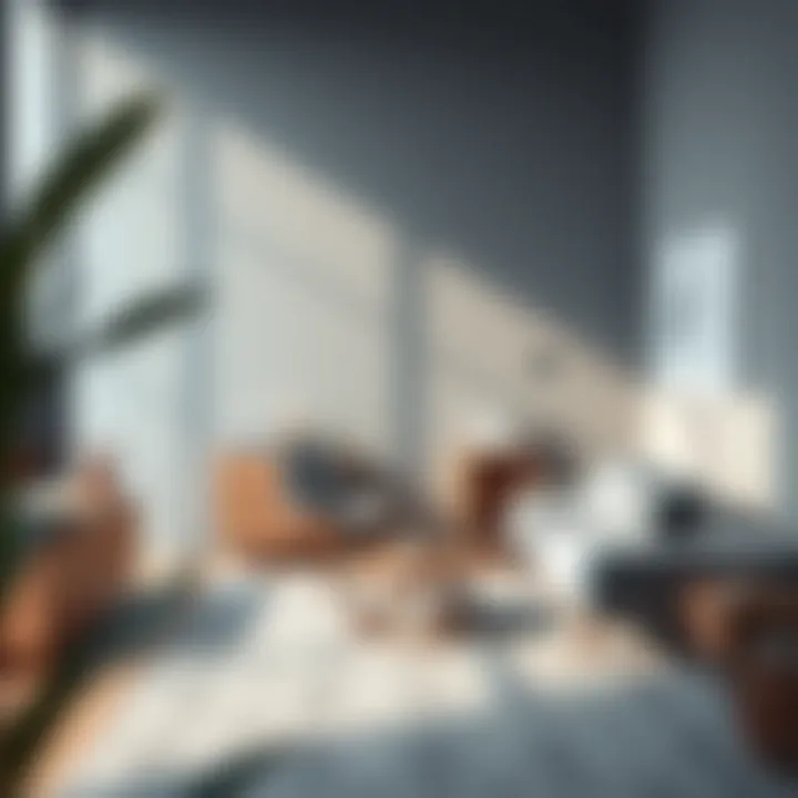 Minimalistic workspace with modern furniture