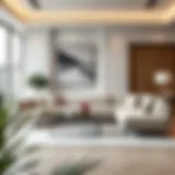 Sleek modern sofa in a stylish living room setting