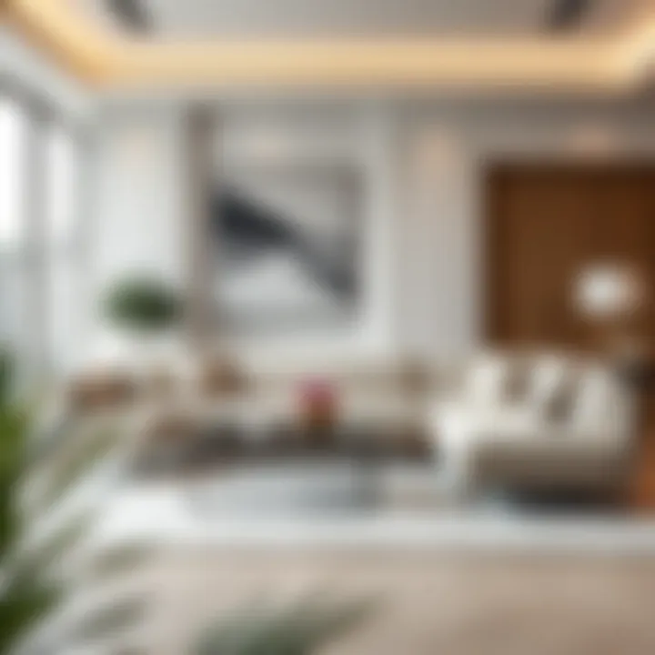 Sleek modern sofa in a stylish living room setting