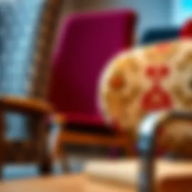 Diverse Fabric Choices for Patterned Desk Chairs Close-up of various fabric options for desk chairs