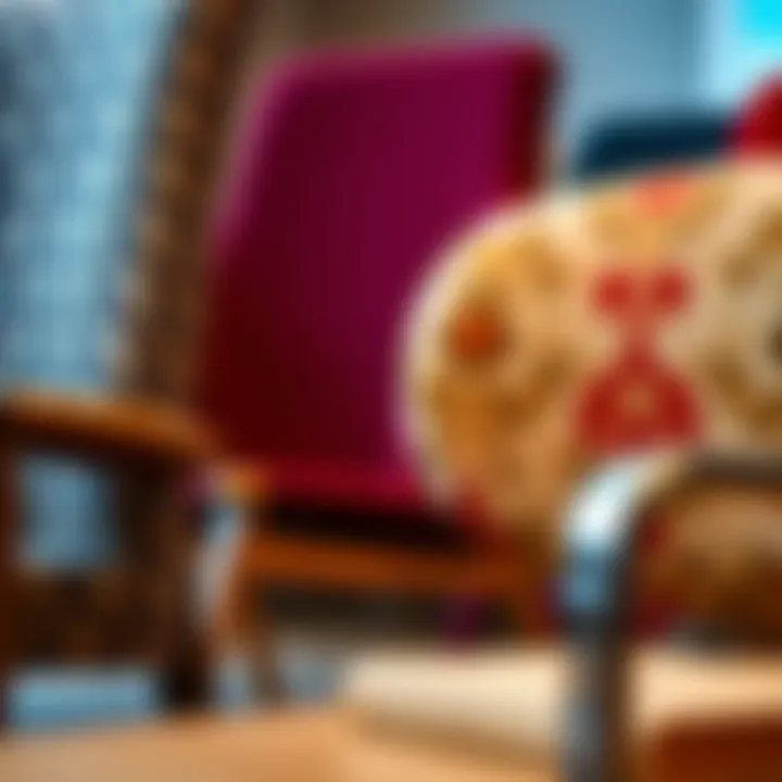 Diverse Fabric Choices for Patterned Desk Chairs Close-up of various fabric options for desk chairs